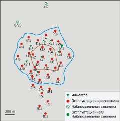 Схема расположения нагнетательных